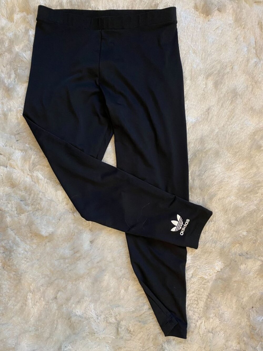 Adidas logo leggings high waisted with small logo on the back of each leg XL